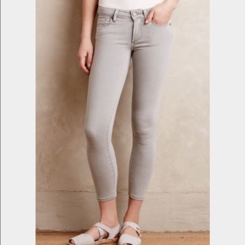 PAIGE Verdugo Crop Jeans Wisp Grey Denim Size 26 Skinny Preppy bodycon feminine